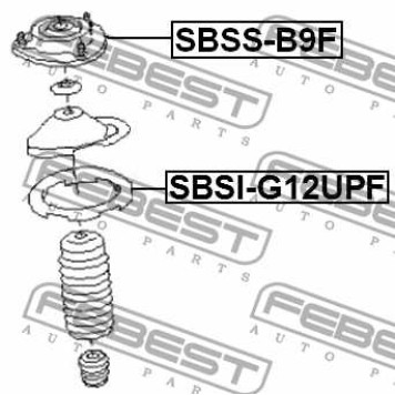 Проставка пружины верхняя SUBARU LEGACY B12 1998-2003 <b>FEBEST SBSI-G12UPF</b>-1