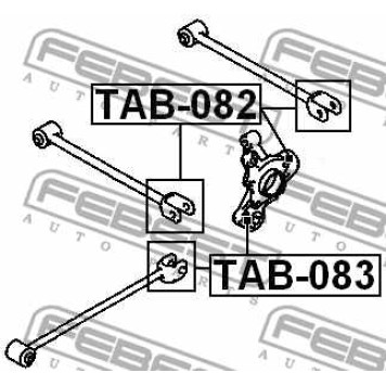 Сайлентблок задней поперечной тяги FEBEST TAB-083-1