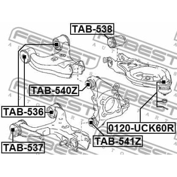 Втулка рычага колесной подвески FEBEST TAB-540Z-3