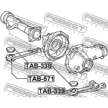 Сайлентблок опоры дифференциала TOYOTA FJ CRUISER GSJ15 2006- <b>FEBEST TAB-571</b>-2