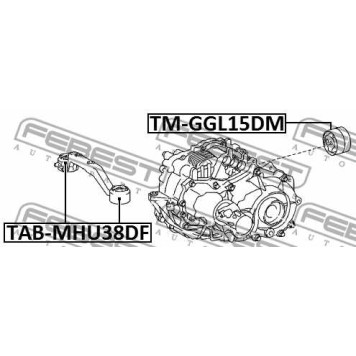 Сайлентблок опоры дифференциала TOYOTA HIGHLANDER 4WD 2007-2013 <b>FEBEST TAB-MHU38DF</b>-2