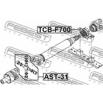 Подшипник, промежуточный подшипник карданного вала FEBEST TCB-F700-3