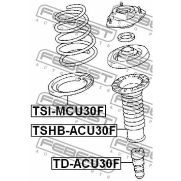 Амортизатор передний для LEXUS RX(GSU3#, MCU3#, MHU3#) / TOYOTA HARRIER(ACU3#, GSU3#, MCU3#, MHU3#), KLUGER(#ACU2#, #MCU2#) <b>FEBEST TD-ACU30F</b>-3
