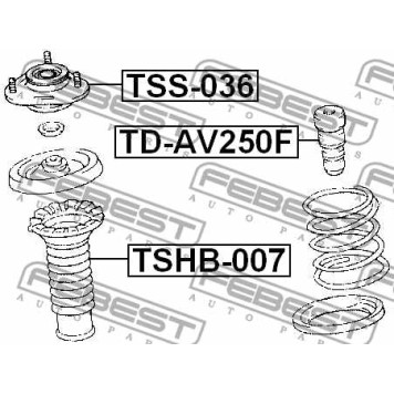 Амортизатор передний для TOYOTA COROLLA(CDE12#, NDE12#, R1#, ZDE12#, ZER#, ZZE12#), WILL VS(NZE12#, ZZE12#) <b>FEBEST TD-AV250F</b>-3