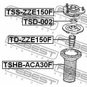Амортизатор передний для LEXUS CT / TOYOTA AURIS, COROLLA RUMION, COROLLA, PRIUS <b>FEBEST TD-ZZE150F</b>-3