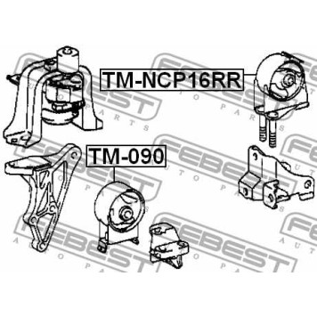 Подвеска двигателя FEBEST TM-NCP16RR-3