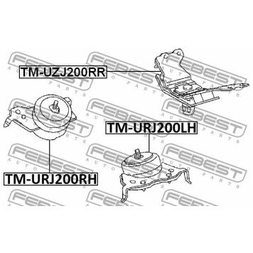Подушка двигателя передняя левая LAND CRUISER 200 <b>FEBEST TM-URJ200LH</b>-1