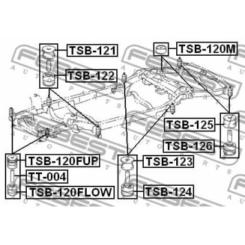 Втулка балки моста FEBEST TSB-120FUP-3