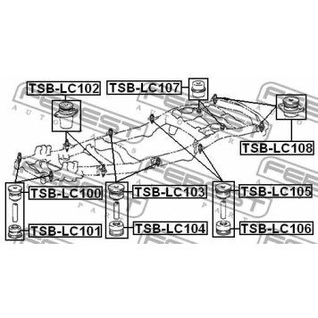 Втулка балки моста FEBEST TSB-LC105-3