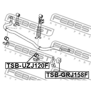 Втулка переднего стабилизатора D50 подходит для LEXUS GX470 UZJ120 2002.11-2009.08 [US] <b>FEBEST TSB-UZJ120F</b>-1