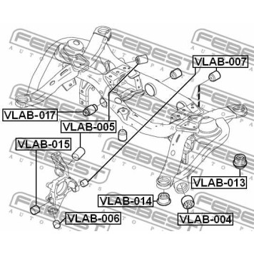 Сайлентблок задн балки подходит для VOLVO XC90 2003-2014 <b>FEBEST VLAB-017</b>-1