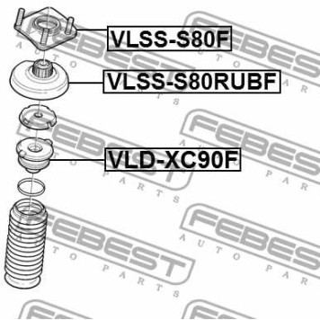 Отбойник переднего амортизатора подходит для VOLVO XC90 2003-2014 <b>FEBEST VLD-XC90F</b>-1