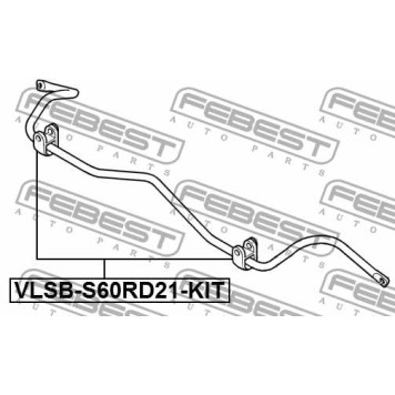 Втулка стабилизатора задняя (компл-2шт) VOLVO S60/S80 <b>FEBEST VLSB-S60RD21-KIT</b>