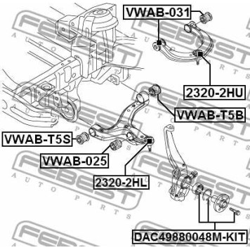 Сайлентблок передн верхн рычага VOLKSWAGEN AMAROK 2010- <b>FEBEST VWAB-031</b>-1