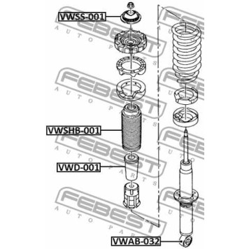 Сайлентблок задн амортизатора VOLKSWAGEN TOUAREG 2003-2010 <b>FEBEST VWAB-032</b>-2