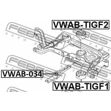 Сайлентблок задн опоры двигателя AUDI Q3 2011- <b>FEBEST VWAB-034</b>-1