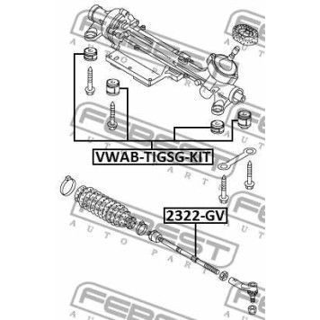 Сайлентблок рулевой рейки (комплект) подходит для AUDI Q3 2011- <b>FEBEST VWAB-TIGSG-KIT</b>-1
