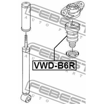 Амортизатор задний для AUDI A1 / SKODA OCTAVIA, SUPERB, YETI / VW BEETLE, GOLF, JETTA, PASSAT, TIGUAN, TOURAN <b>FEBEST VWD-B6R</b>-3