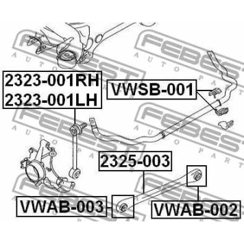 Опора стабилизатора FEBEST VWSB-001-3