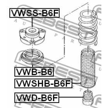 Опора переднего амортизатора FEBEST VWSS-B6F-1