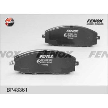Колодки передние Nissan Patrol Y61 4.5i, 2.8TD, 4.2TD 97-, 3.0Di 00- <b>FENOX BP43361</b>-1