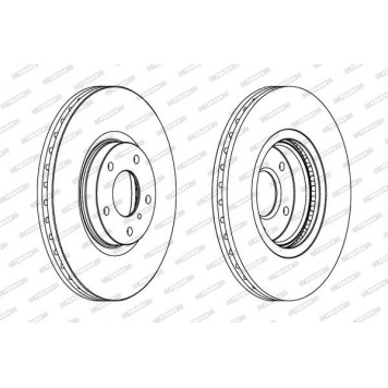Диск тормозной передний INFINITI G, M, NISSAN MURANO (Z50, Z51) <b>FERODO DDF1505C-1</b>