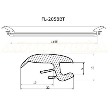 Молдинг лобового стекла SUBARU FORESTER 97-02 <b>FLEXLINE FL-2058BT</b>