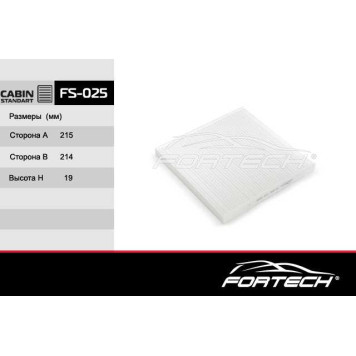 Фильтр салона TOYOTA: Camry V30 (01-06), Celica ZZT23 (99~), Land Cruiser J200 (08~), Land Cruiser Prado J120 (02-09), Matrix (01-04), Prius (03~), LEXUS: ES 300 (01-06), GX470 (02-09), RX 300 ( <b>FORTECH FS025</b>