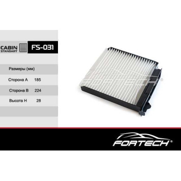 Фильтр салонный NISSAN Micra 1.0-1.6 03> Note 1.4-1.6 06>, RENAULT Clio 1.2-2.0 05> Duster 1.5D-1.6 10> Logan 1.2-1.6 04> Modus 1.2-1.6 04> Sandero 1.2-1.6 08> Twingo 1.2-1.6 07> <b>FORTECH FS031</b>-1