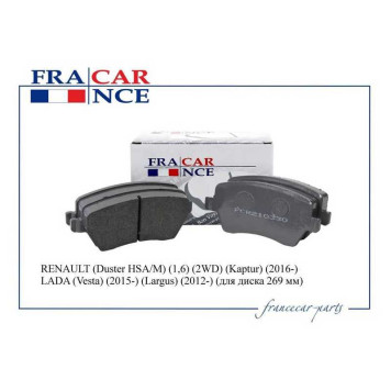 Колодки тормозные дисковые перед. RENAULT (Duster 4х2, Kaptur 4x2), LADA (Largus,VESTA) NISSAN (Micra III (K12), Note (E11)) <b>FRANCECAR FCR210330</b>-1