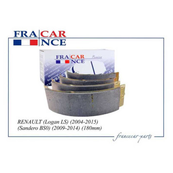 Колодки тормозные барабанные задн. (180мм) RENAULT Logan (ph1,2) <b>FRANCECAR FCR210333</b>-1