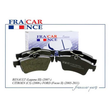 Колодки тормозные дисковые задн. RENAULT Laguna (II/III)/ CITROEN C5 III/ PEUGEOT 508/ FORD C-MAX, FOCUS II/III, KUGA II/ MAZDA 3(BK)/(BL) 5 (CR19) <b>FRANCECAR FCR210496</b>-1