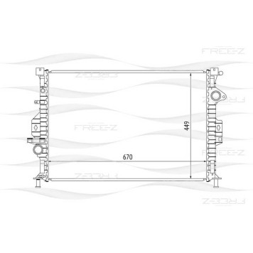 Радиатор FORD Focus/C-Max/Mondeo/Galaxy/S-Max 06->/подходит для VOLVO S60/S80/XC60/XC70 <b>FREEZ KK0215</b>