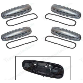 Ручка двери наружная ВАЗ 2110, 2170 Приора ЕВРО комплект 4шт КВАРЦ <b>ГРАНД РИ АЛ 50285</b>