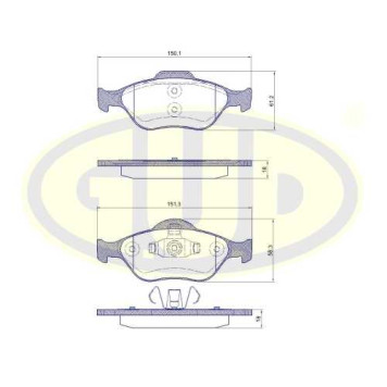 Колодки пер frd fiesta v 01-fusion 02-maz 2 03- <b>G.U.D GBP076600</b>