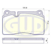 К-т колодки пер vw touareg 2.5 r53.0 v64.2 v85.0 v106.0 w12 02- без дат <b>G.U.D GBP120000</b>