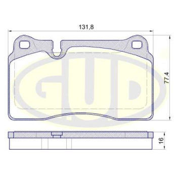 К-т колодки пер vw touareg 2.5 r53.0 v64.2 v85.0 v106.0 w12 02- без дат <b>G.U.D GBP120000</b>