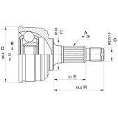 Шрус HONDA Civic 88-95/CONCERTO (HW) 88-96 <b>H.D.K. HO-20</b>