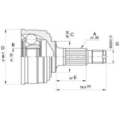 Шрус HONDA CIVIC 1.8 92-01 <b>H.D.K. HO-21</b>