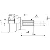 Шрус NISSAN ALMERA N15 V=1.4 95-00 без абс <b>H.D.K. NI-13</b>