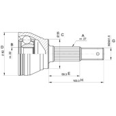 Шрус NISSAN PRIMERA 1.62.0 90-96 <b>H.D.K. NI-51</b>