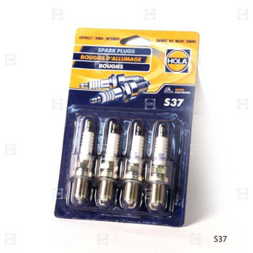 (блистер 4 шт.) свечи зажигания CHEVROLET Lanos 1.6 KIA Rio 1.5, Spectra, Shuma 1.5 , Sportage 2.0 DAEWOO Nexia 1.5 16V <b>HOLA S37</b>