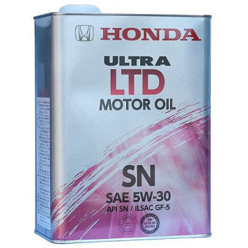Масло моторное полусинтетическое 4л 5w30 SN Honda Ultra LTD-SN 08218-99974