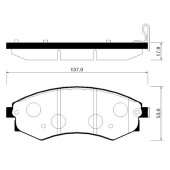 Колодки тормозные дисковые передн HYUNDAI: LANTRA 95-00, ELANTRA 05-06, SONATA 98-03  KIA: MAGNETIS 01-02, OPTIMA 01-02 <b>HSB HP0007</b>