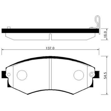 Колодки тормозные SSANGYONG Korando (97-),Rexton (01-) HYUNDAI Sonata (-98) передние (4шт.) <b>HSB HP4004</b>