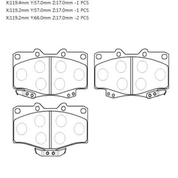 Колодки тормозные дисковые передн TOYOTA: 4 RUNNER 96-02, TACOMA 95-06, HILUX 88-02, LAND CRUISER 90-02, PRADO 96-03  VW: TARO 89-97 <b>HSB HP5036</b>-1