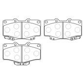Колодки тормозные дисковые передн TOYOTA: 4 RUNNER 96-02, TACOMA 95-06, HILUX 88-02, LAND CRUISER 90-02, PRADO 96-03  VW: TARO 89-97 <b>HSB HP5036</b>