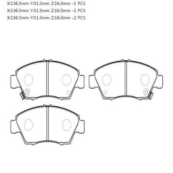 Колодки тормозные дисковые передн ACURA: RSX 02-06  HONDA: CIVIC 91-05, CRX III 92-98, FIT 07-08 <b>HSB HP5039</b>-1