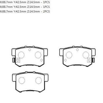 Колодки тормозные дисковые задн HONDA: ACCORD 91-07 RR <b>HSB HP5062</b>-1