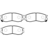 Колодки тормозные дисковые передн HYUNDAI: SANTAMO 98 - _ MITSUBISHI: COLT IV 92 - 96, ECLIPSE I 89 - 95, GALANT IV 88 - 92, GALANT V 92 - 96, GALANT VI 96 - 04, LANCER IV 88 - <b>HSB HP5064</b>